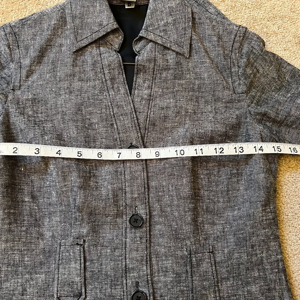 Ann Taylor Gray Short-Sleeve Belted Shirt Dress - Picture 6 of 9